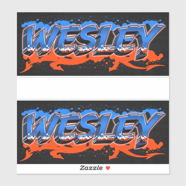 Adesivo Wesley Vorname Name Graffiti Aufkleber Sticker (Folha)