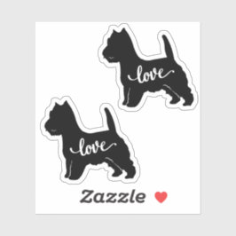Adesivo West Highland Terrier Dog Bream Love x2 Vinyl