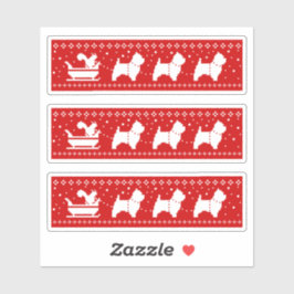 Adesivo West Highland Terriers Christmas Sleigh Dogs