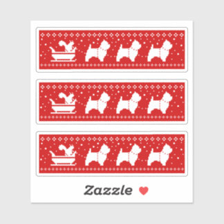 Adesivo West Highland Terriers Christmas Sleigh Dogs