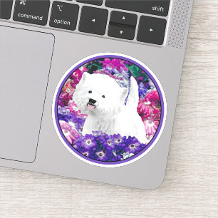 Adesivo West Highland White Terrier Pintando Arte Canina