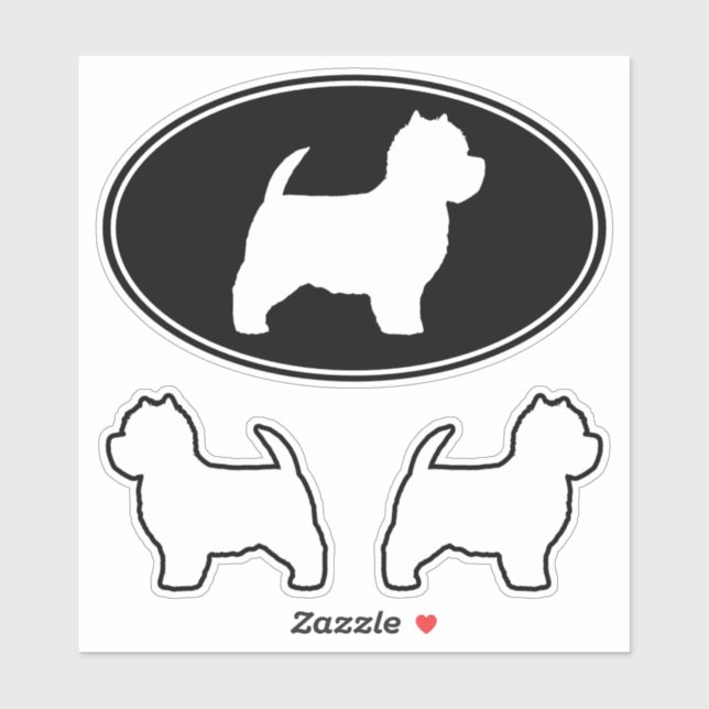 Adesivo West Highland White Terrier Silhouettes Stickers (Folha)
