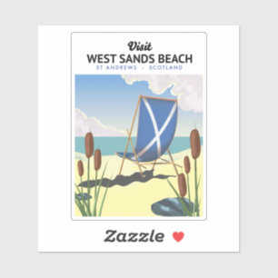 Adesivo West Sands Beach, Ruas Andrews Scotland