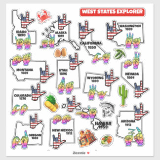 Adesivo West States Explorer — Educational Sticker