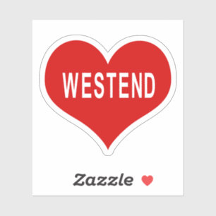 Adesivo WESTEND Red Love Heart Vinyl Sticker