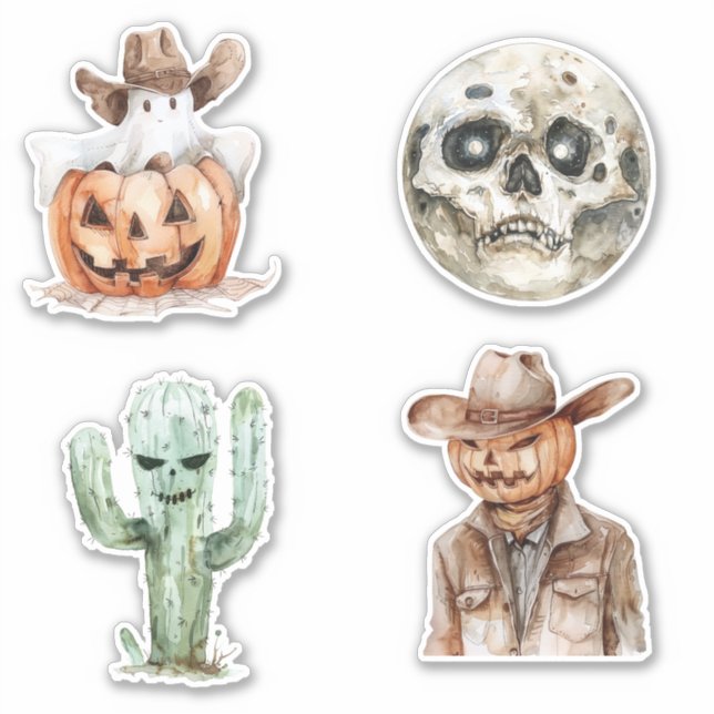 Adesivo Western Cowboy Cowgirl Halloween (Frente)