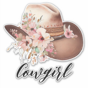 Adesivo Western Floral Cowgirl Hat