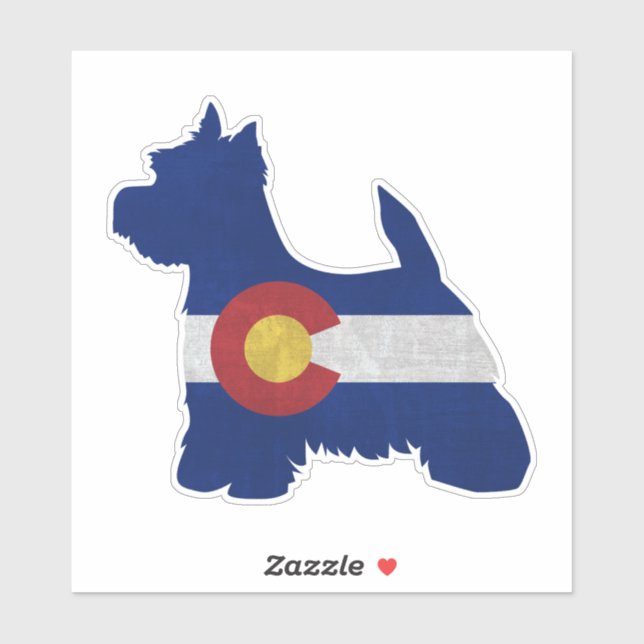 Adesivo Westie Dog Breed Colorado Flag (Folha)