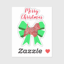 Adesivo Westie Dog Silhouette Natal Arco Verde