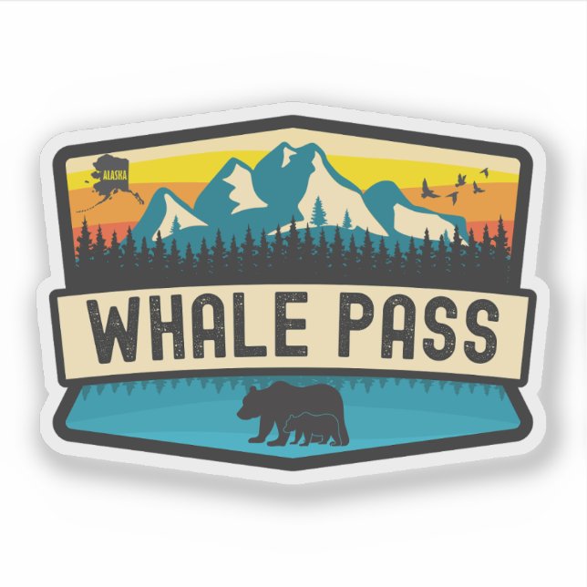 Adesivo Whale Pass, Alasca (Frente)