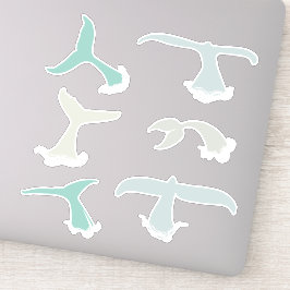 Adesivo Whale Tails Blue Cinza Ocean Willife Pack
