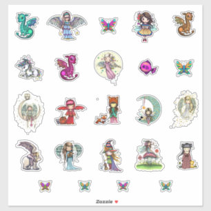 Adesivo Whimsic World Characters Stickers Fantasy Art