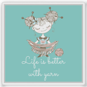 Adesivo Whimsic Yarn Lover Girl