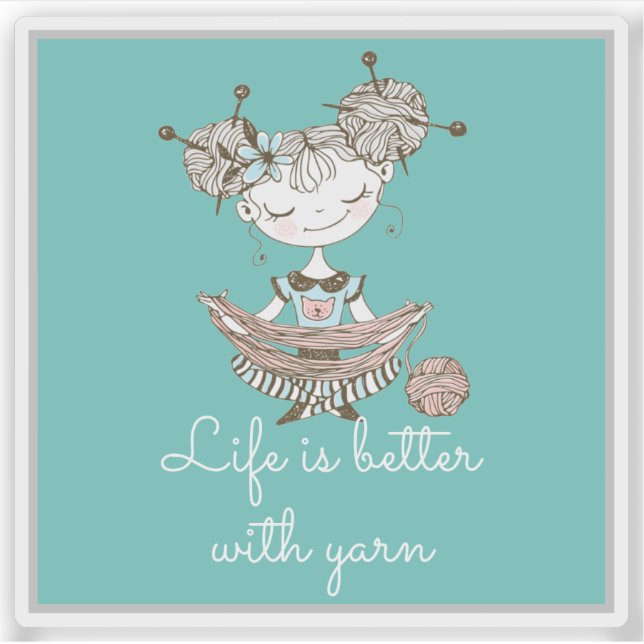 Adesivo Whimsic Yarn Lover Girl (Frente)