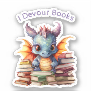 Adesivo *~* Whimsical Baby Dragon READING devorando AP88