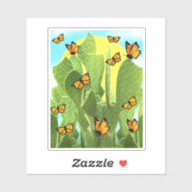 Whimsical Cactus And Butterflies