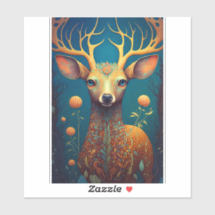 Adesivo Whimsical Deer Fantasy Art
