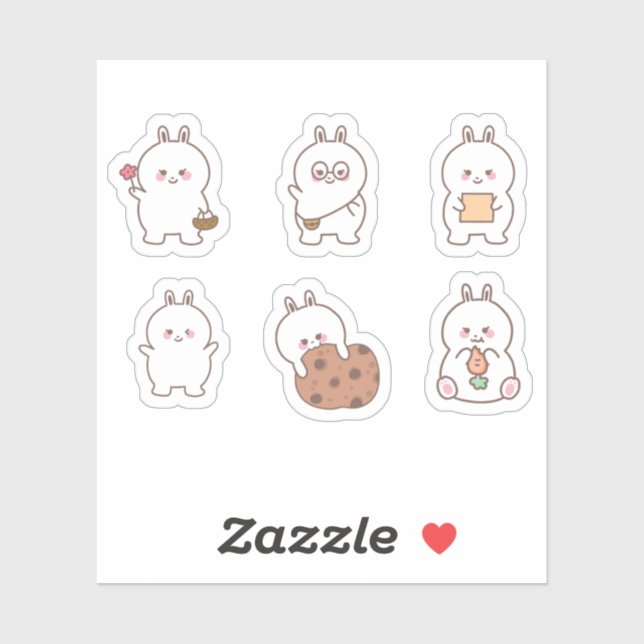 Adesivo Whimsical Notebook Bunny Art Collection (Folha)