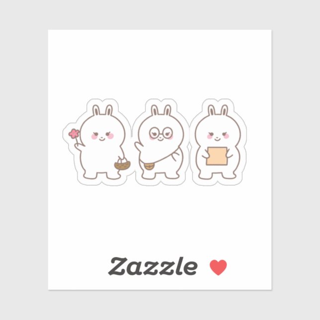 Adesivo Whimsical Notebook Bunny Art Collection (Folha)