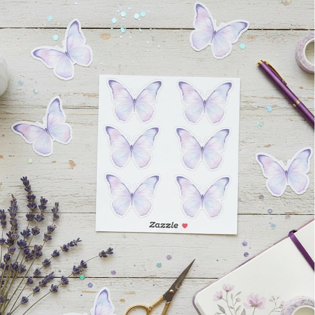 Adesivo Whimsical Purple Butterfly Aesthetic Planner  (Criador carregado)
