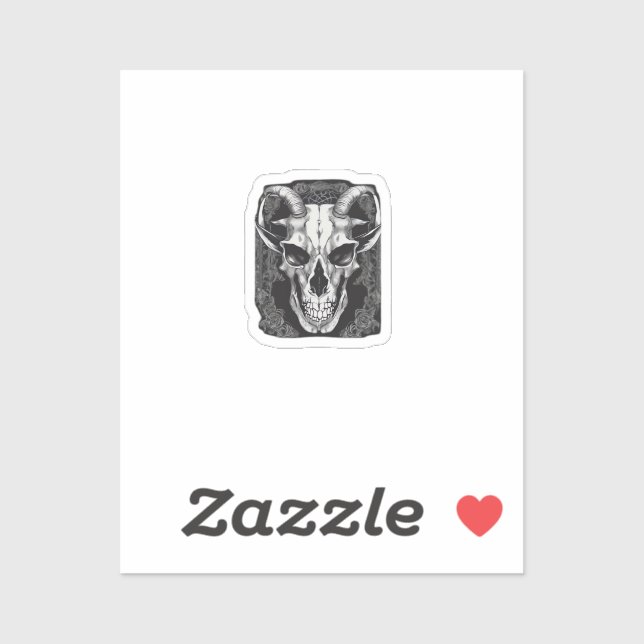 Adesivo Whimsigoth Skull Gótica Design Clássica (Folha)