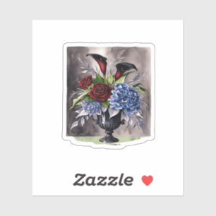 Adesivo Whimsigothic - Vase Floral Gótica, Ácido Esético