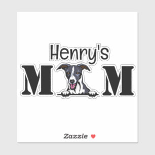 Adesivo Whippet Peeking Mãe Autocolante Personalizado