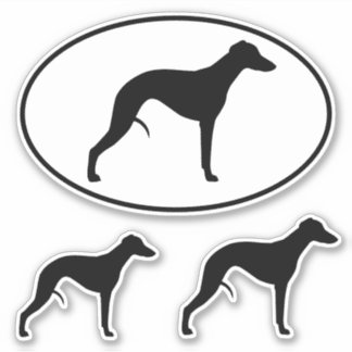 Adesivo Whippet Silhouettes Oval and Die Cut Sticker Set