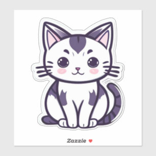 Adesivo "Whisker Wonderland: Design de Caráter Gato