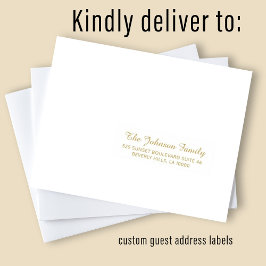 Adesivo White gold individual guest address elegant labels