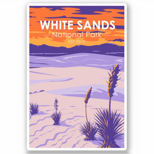 Adesivo White Sands National Park New Mexico Vintage (Frente)