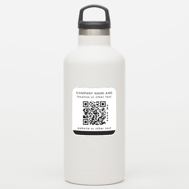 Adesivo White Vinyl Square Business Código QR Garrafa de á (Garrafa d'água)