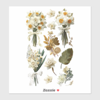 Adesivo White Yellow Daffodils Spring Easter Wedding 
