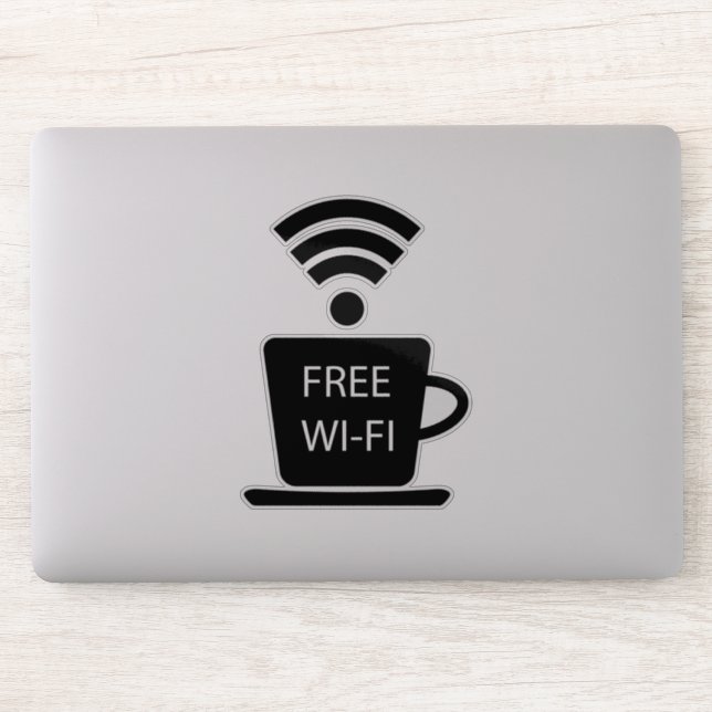Adesivo Wi-Fi Gratuito do Coffeeshop (Computador)