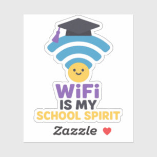 Adesivo WiFi é minha escola espírito estudantil Engraçado