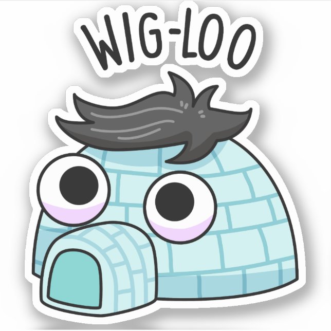 Adesivo Wig-loo Funny Igloo Pun (Frente)