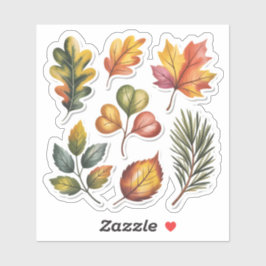 Adesivo Wild Forest Leaves Custom-Cut Vinyl Sticker