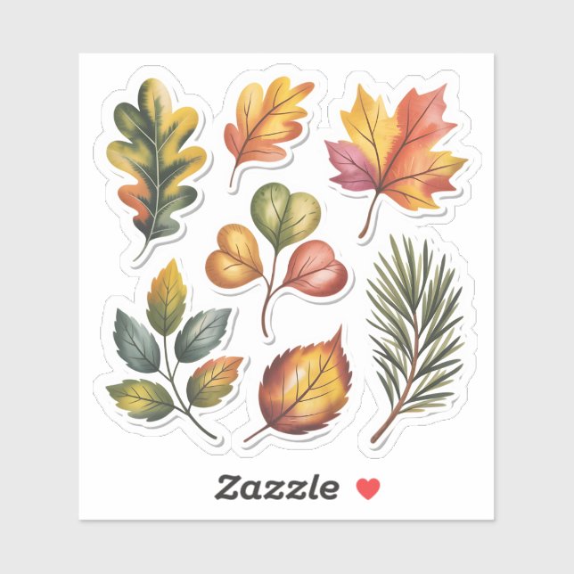 Adesivo Wild Forest Leaves Custom-Cut Vinyl Sticker (Folha)