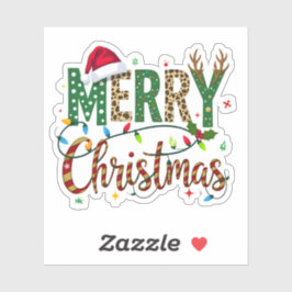 Adesivo Wild & Whimsical Merry Christmas Leopard Print 