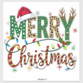 Adesivo Wild & Whimsical Merry Christmas Leopard Print 