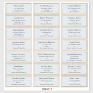 Adesivo Wildflower Fern Dusty Blue Casamento Endereço de C