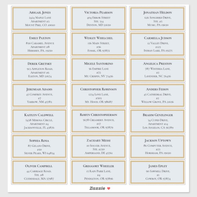 Adesivo Wildflower Fern Dusty Blue Casamento Endereço de C (Folha)