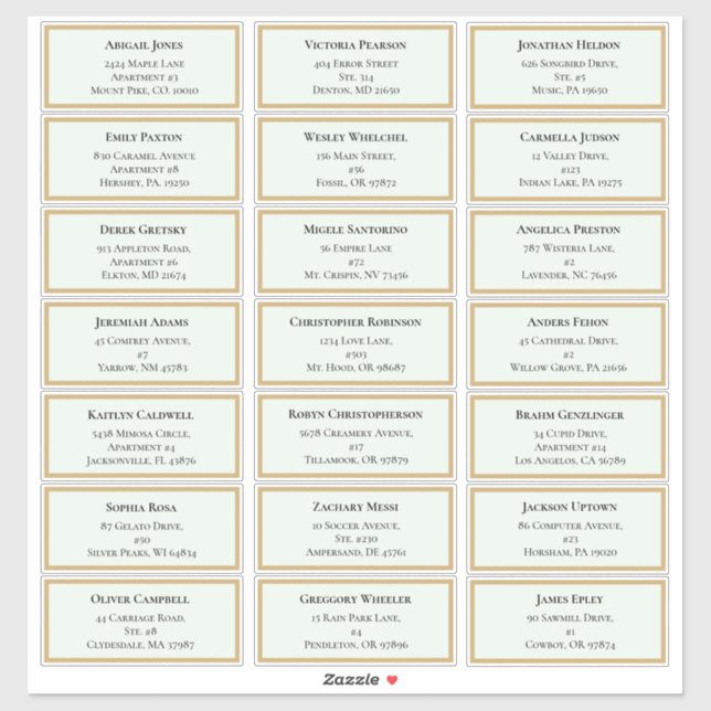 Adesivo Wildflower Fern Mint Green - Endereço de Convidado (Folha)