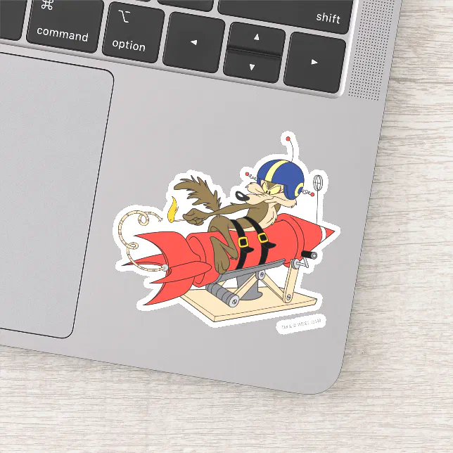Adesivo WILE E. COYOTE™ Lançando Foguete Vermelho | Zazzle Brasil