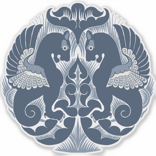 Adesivo William De Morgan Blue Griffins Vinyl Sticker (Frente)