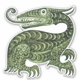 Adesivo William De Morgan's Jabberwock Vinyl Sticker
