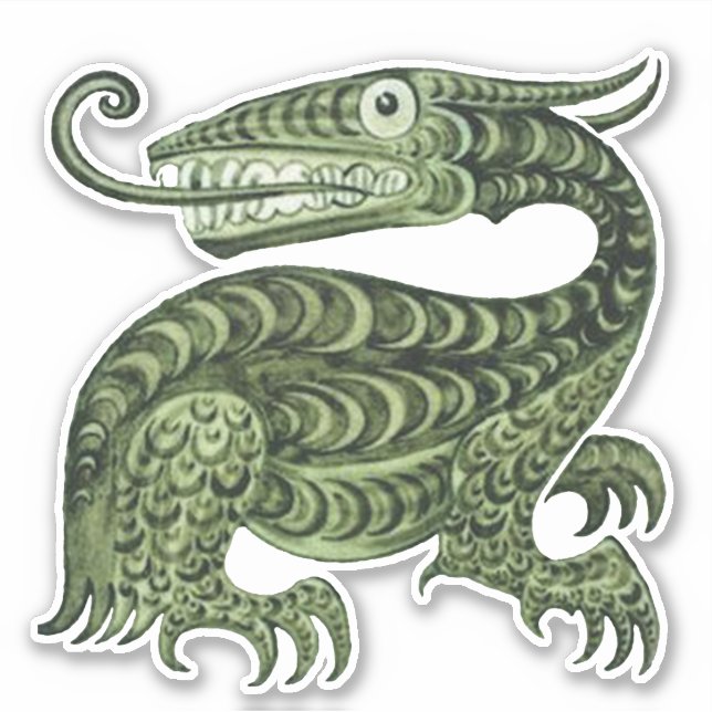 Adesivo William De Morgan's Jabberwock Vinyl Sticker (Frente)