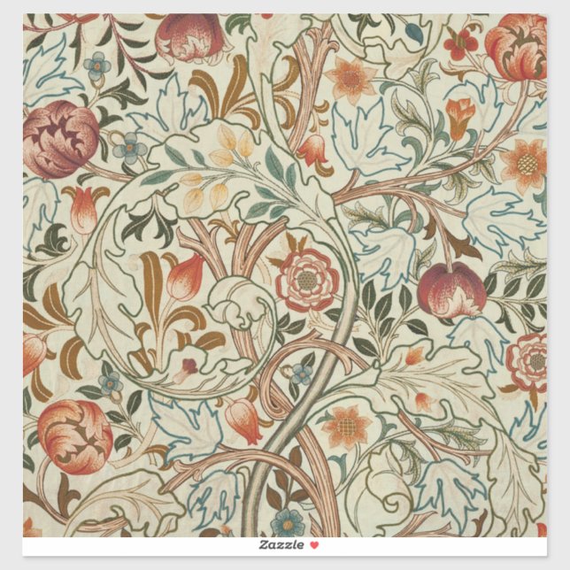 Adesivo William Morris Acanthus Embroidery Floral Padrão (Folha)