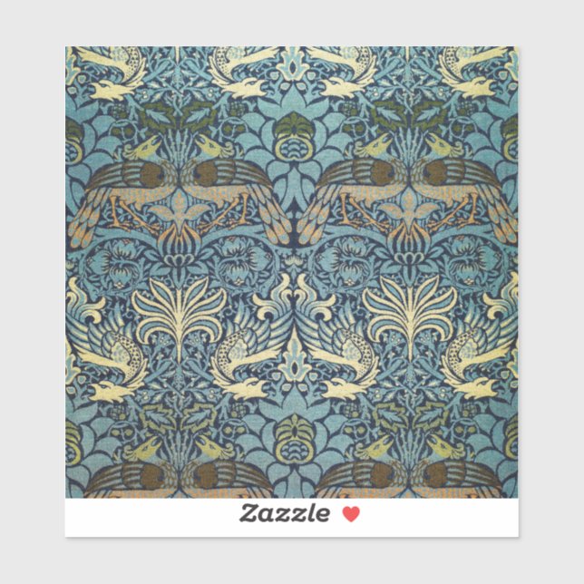 Adesivo William Morris Peacock and Dragon Woven Design (Folha)