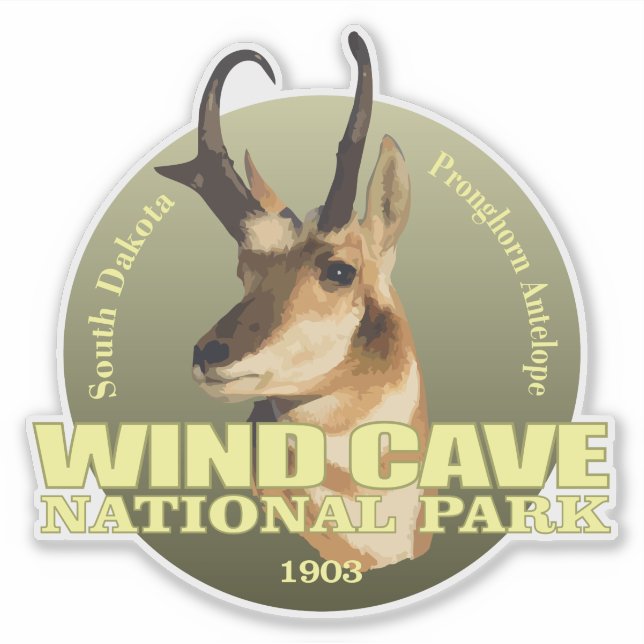 Adesivo Wind Cave NP (Pronghorn) WT (Frente)